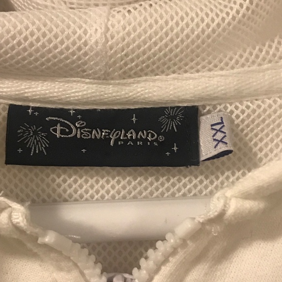 Disneyland Paris Mickey hoodie women 2X white embroidery cotton spell out Mickey - Picture 11 of 14